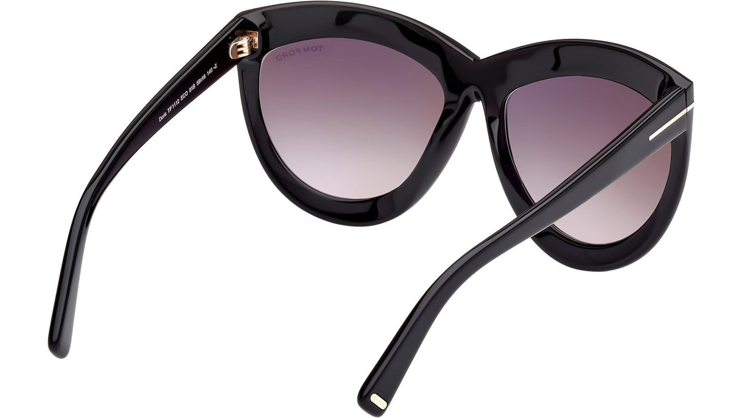 Tom Ford Sunglasses FT1112 01B Doris Smoke Gradient Cat Eye Ladies 59mm