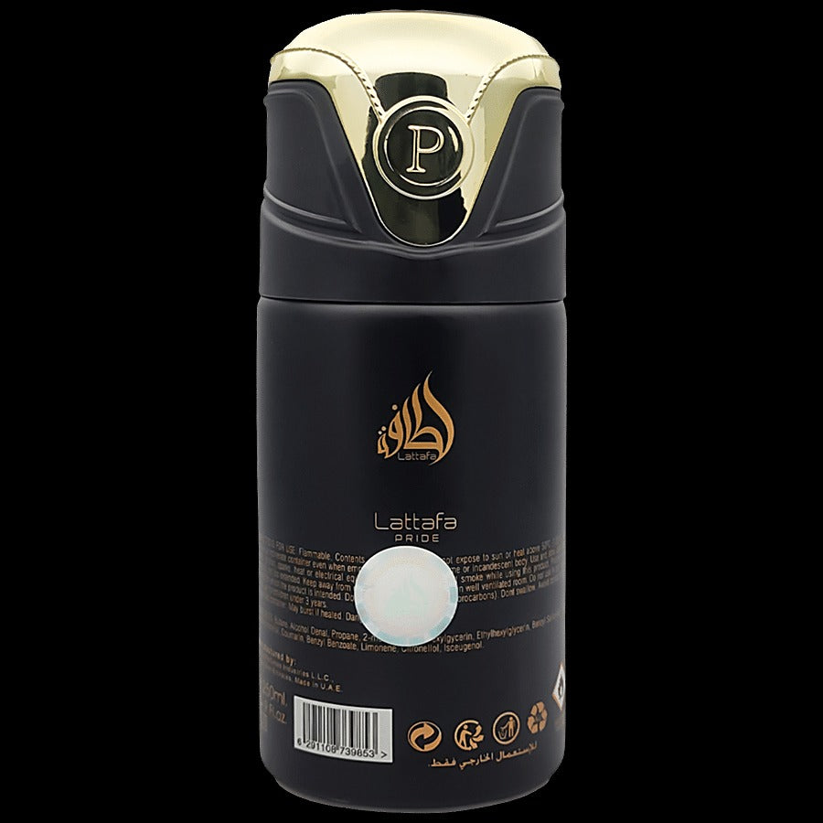Lattafa Al Areeq Gold Concentrated Perfumed Deodorant Spray, 9.0 Ounce (Unisex)