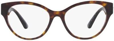 Versace VE 3313 108 Havana Plastic Cat-Eye Sunglasses Logo Stamped Demo...