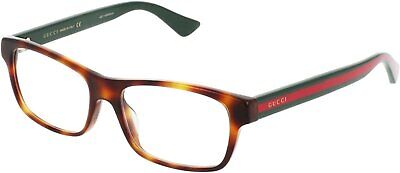 Gucci Mens Square/Rectangle Havana Green Transparent Fashion Designer Eyewear...