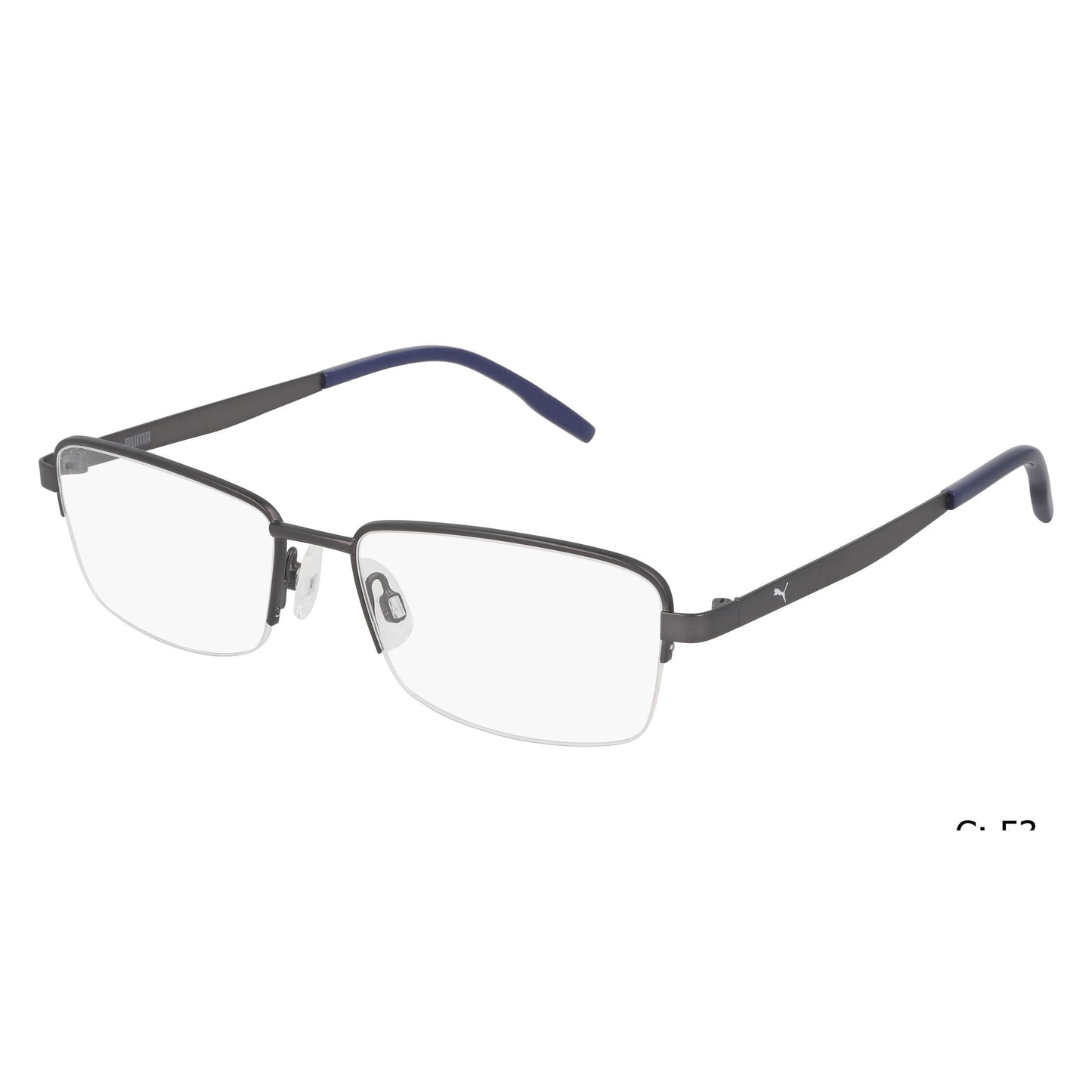 PUMA Eyeglasses PE0144O-003 Grey Blue Men's 53mm