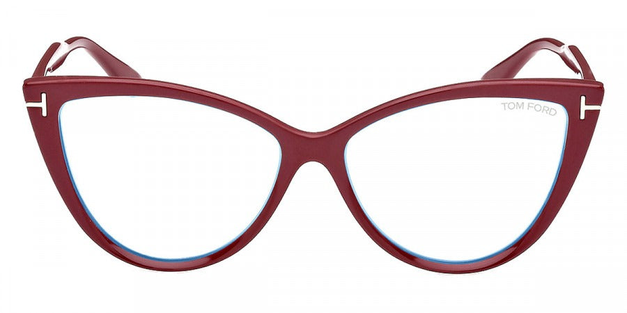 Tom Ford Eyeglasses FT5843-B 074 56 - Shiny Bordeaux 56mm