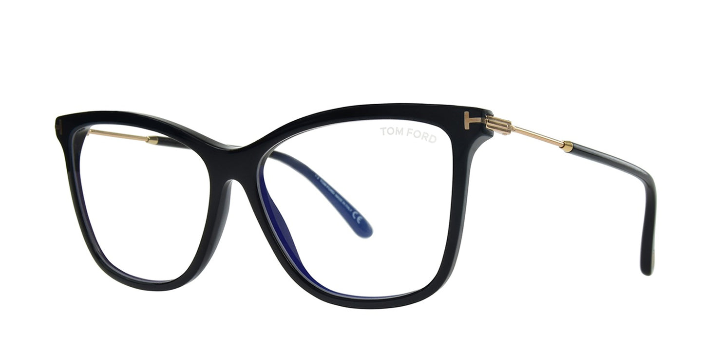 Tom Ford Women's Blue Block Eyeglass Frames w/ Clip-On Sun Lens - FT5824 56mm