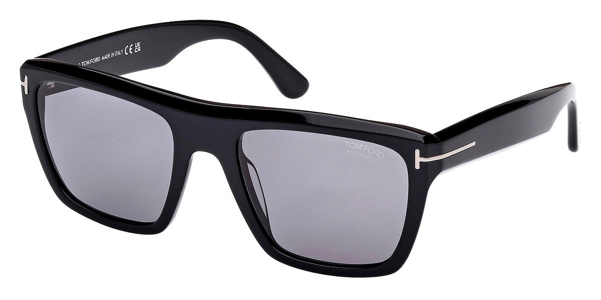 Tom Ford Mens Sunglasses FT1077-N Alberto 01D 55 - Shiny Black 55mm