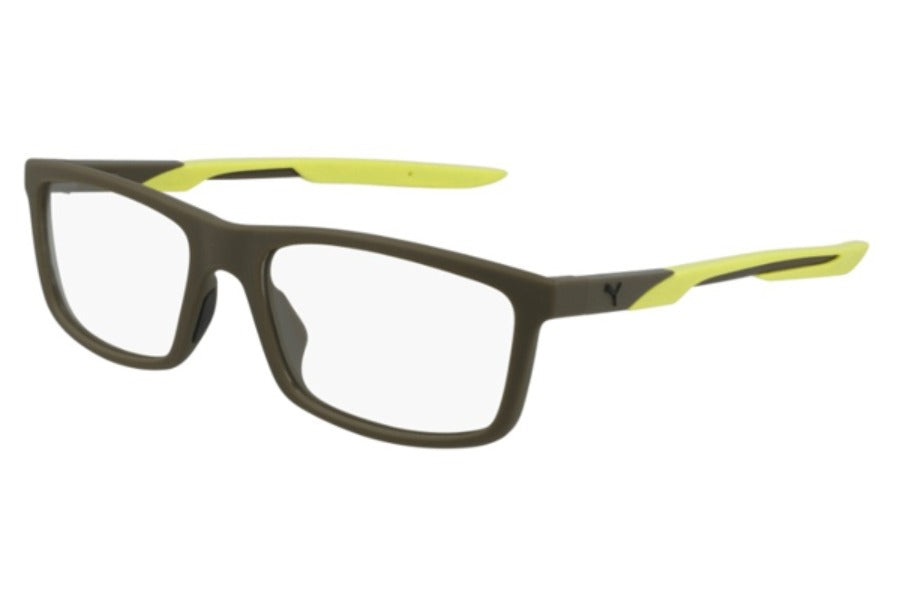Puma Eyeglasses PU0343O 004 Black Yellow Mens 56mm