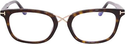 Eyeglasses Tom Ford FT 5637 -B 052 Shiny Classic Dark Havana, Rose Gold/Blue Bl