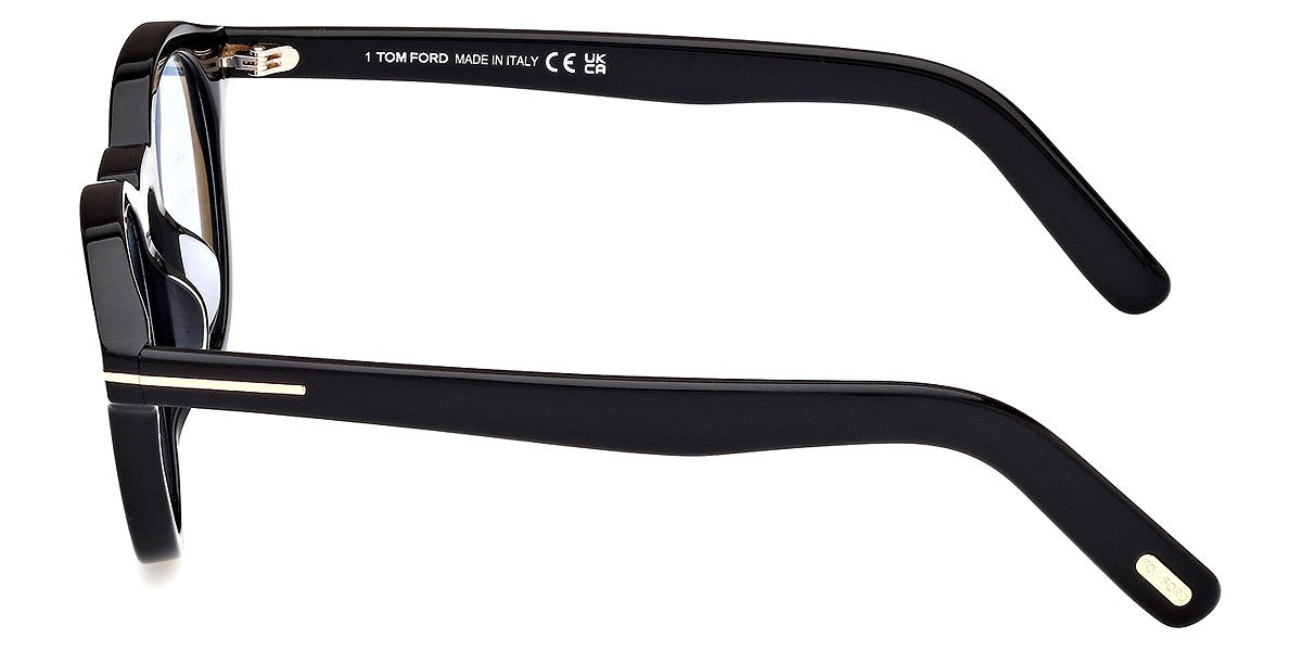 Tom Ford Unisex Sunglasses FT1123-D 01A 49 - Shiny Black 49mm