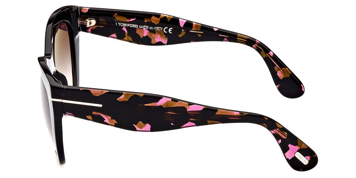 Tom Ford Women Sunglasses FT0940 Cara 05B 56mm - Shiny Black/Leopard Purple Havana