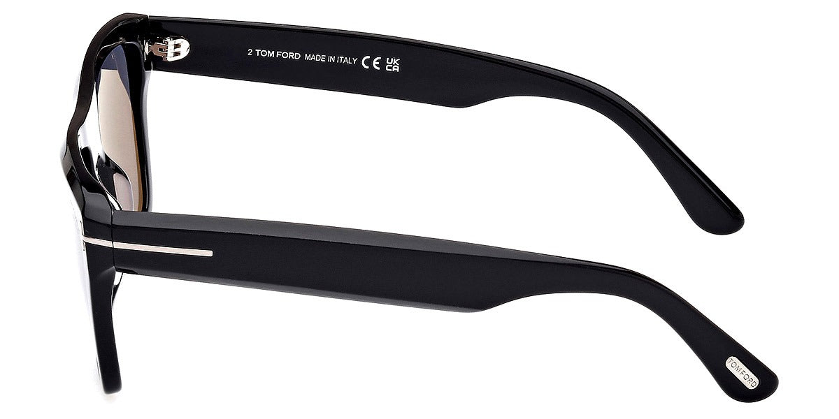 Tom Ford Mens Sunglasses FT1077-N Alberto 01D 55 - Shiny Black 55mm
