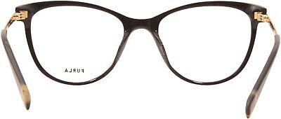 Furla VFU495 0700 Eyeglasses Women's Black Full Rim Cat-Eye Optical Frame 53mm