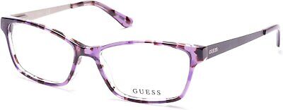 Guess GU2538 Eyeglass Frames - Violet Frame, 53 mm Lens Diameter GU253853083