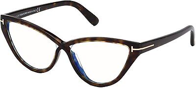 Tom Ford TF 5729-B eyeglasses color 052 Havana with Blue Block anti...