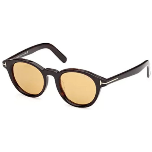 Tom Ford Sunglasses FT1123-D 52E Dark Havana/Brown Round 49mm