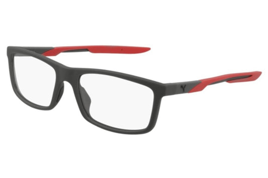 Puma Eyeglasses PU0343O 002 Grey Red Mens 56mm