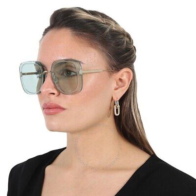 Dior ULTRADIOR Green Square Ladies Sunglasses CD40031U 10N 65mm