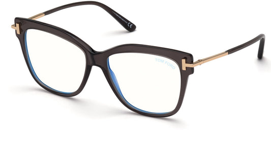 Tom Ford 5704 020 Crystal Gray Gold / Blue Block Eyeglasses TF5704 020 54mm