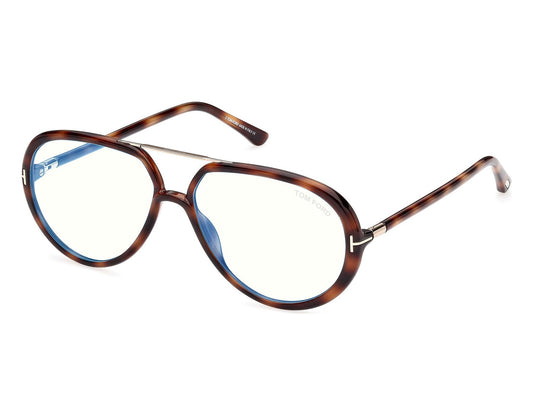 Tom Ford FT5838 B 053 Injected Blonde Havana Eyeglasses 57mm