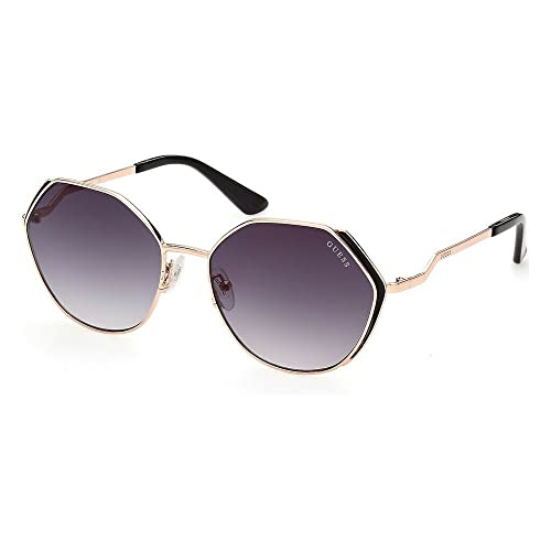 GUESS Women's Random Geométrique Glasses, Shiny Rose Gold, 58