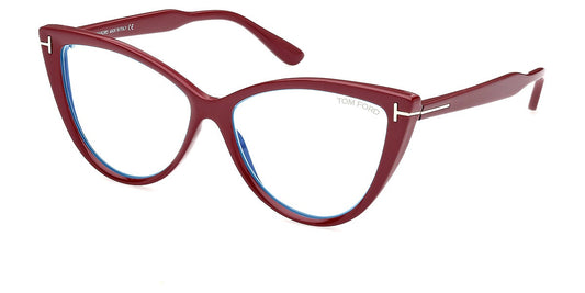 Tom Ford Eyeglasses FT5843-B 074 56 - Shiny Bordeaux 56mm