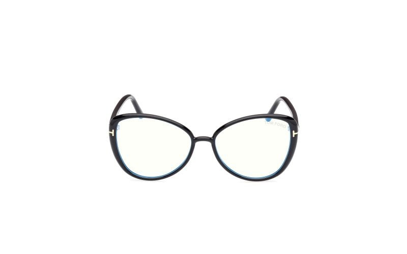 Tom Ford FT5907-B 001 Demo Butterfly Ladies Eyeglasses Black 55mm