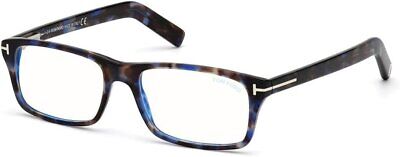 Eyeglasses Tom Ford FT 5663 -B 056 Shiny Blue Havana/Block Lenses 53mm