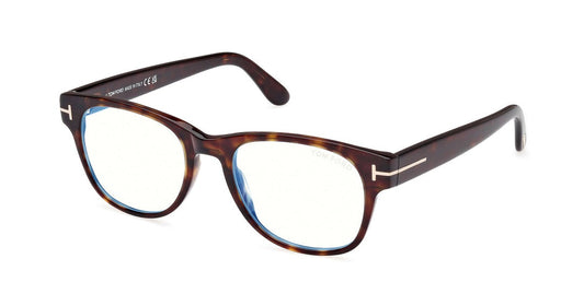 Tom Ford FT5898-B 052 Blue Light Block Square Men's Havana Eyeglasse 52mm
