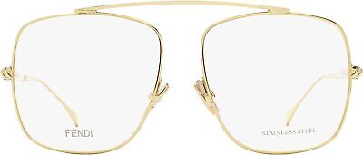 Fendi Square Eyeglasses FF0445 J5G Gold 57mm 445