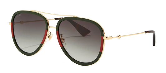 Gucci GG0062S 57 Grey & Gold Sunglasses 57mm