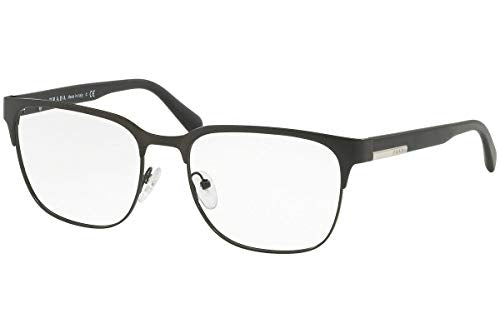 Prada PR57UV Eyeglass Frames 1BO1O1-56 - Matte Black PR57UV-1BO1O1-56