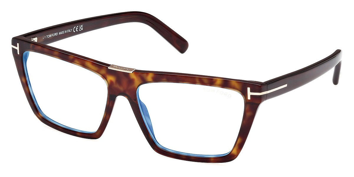 Tom Ford Eyeglasses FT5912-B 052 57 - Dark Havana/Shiny Dark Brown 57mm