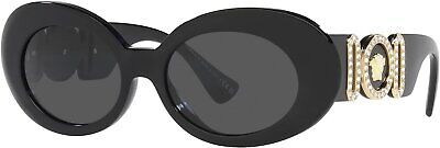 Versace Woman Sunglasses Black Frame, Dark Grey Lenses, 54MM