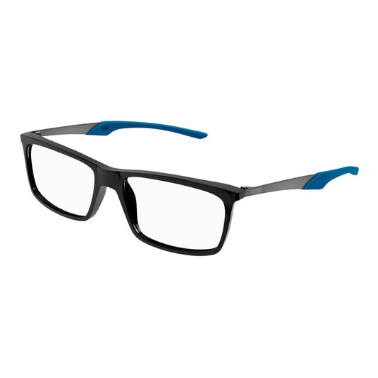 Puma Eyeglasses PU0357O 004 Black Blue Mens 57mm