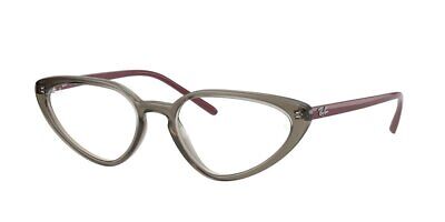 Ray-Ban Rx7188 Rectangular Polished Shiny Transparent Gray