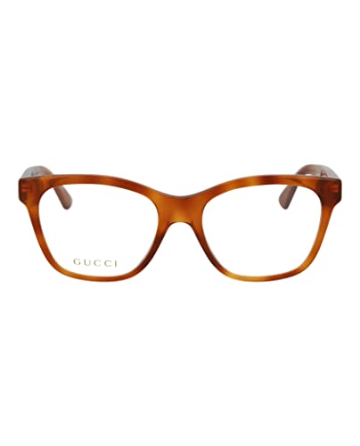 Gucci GG 0420O 004 Light Havana Plastic Square Eyeglasses 52mm