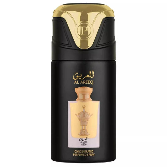 Lattafa Al Areeq Gold Concentrated Perfumed Deodorant Spray, 9.0 Ounce (Unisex)