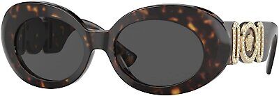 Versace VE 4426BU 108/87 Havana Plastic Oval Sunglasses Grey Lens