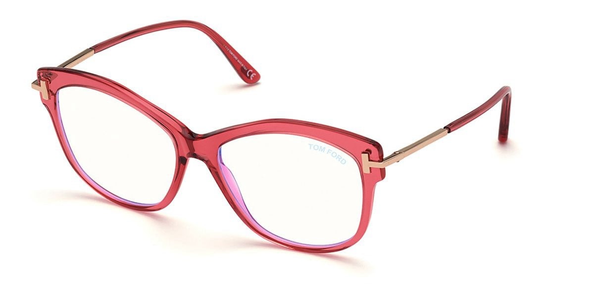 NEW Tom Ford FT5705-B-066 Eyeglasses Shiny Red Blue 56mm