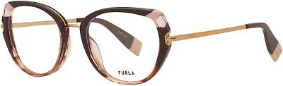 Furla VFU500 0VBL Eyeglasses Women's Pink Striped Full Rim Cat-Eye Optical...