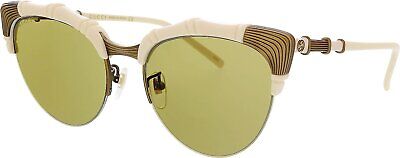 Gucci sunglasses (GG-0661-S 003) White - Dark Gold - Green lenses