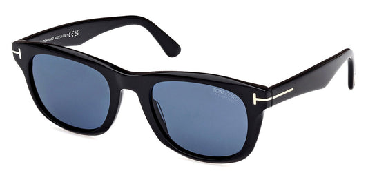 Tom Ford Mens Sunglasses FT1076 Kendel 01M 54 - Shiny Black 54mm