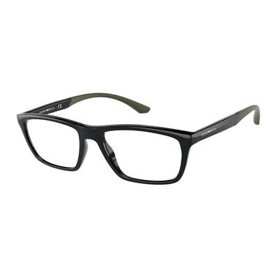 Emporio Armani Demo Rectangular Men's Eyeglasses EA3187 5017 56mm