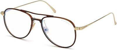 Eyeglasses Tom Ford FT 5666 -B 048 Shiny Transparent Dark Brown W. Rose Gold/Bl