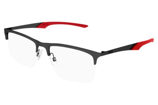 Puma Eyeglasses PU0354O 003 Black Red Men's 57mm