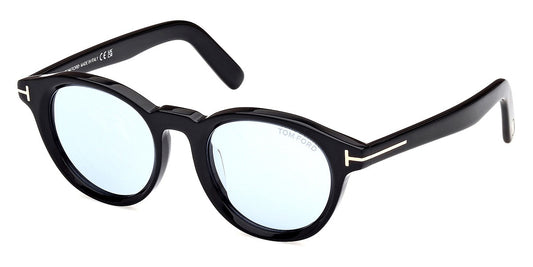 Tom Ford Unisex Sunglasses FT1123-D 01A 49 - Shiny Black 49mm