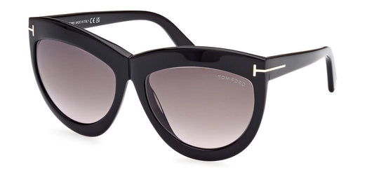 Tom Ford Sunglasses FT1112 01B Doris Smoke Gradient Cat Eye Ladies 59mm