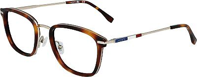 Lacoste Men's Tortoise Rectangular Eyeglass Frames L2604ND710 53mm