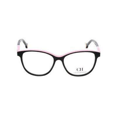 NEW Carolina Herrera VHE800 06HC Black White Pink 52mm