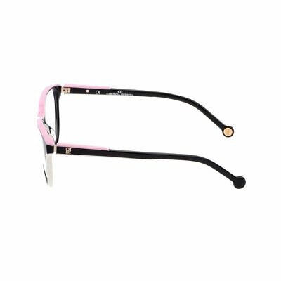 NEW Carolina Herrera VHE800 06HC Black White Pink 52mm