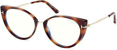 NEW Tom Ford FT5815-B-053-54 Blonde Havana Blue 54mm