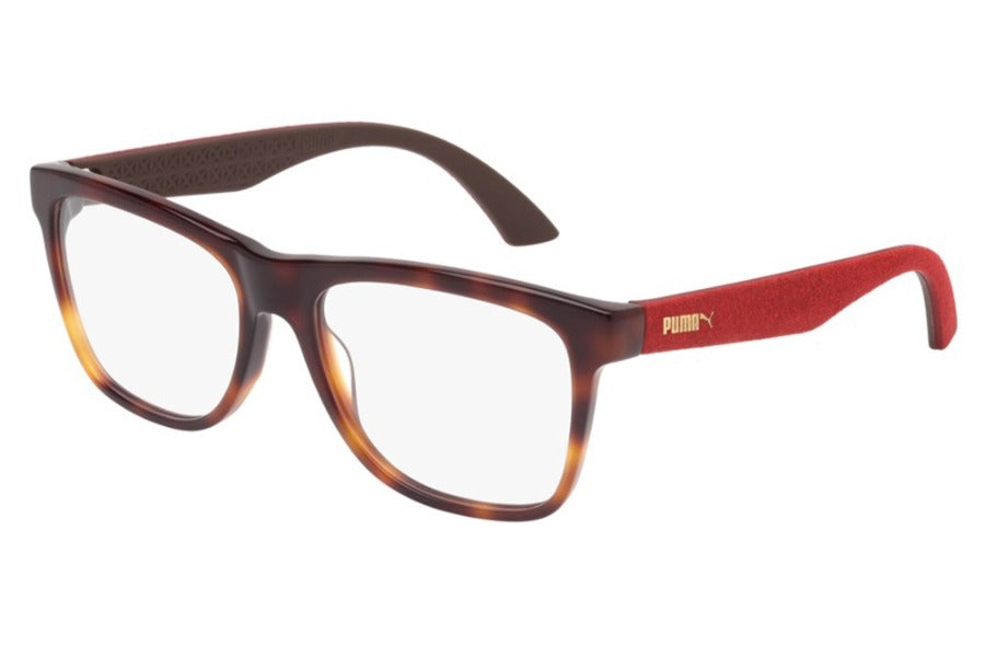 Puma PU0044O Eyeglasses Men's Brown Red